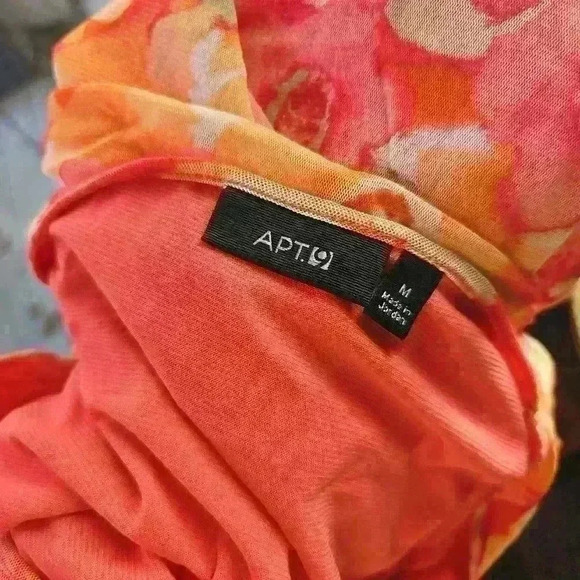 Apt 9 pink and orange ruffled shirt medium - Picture 3 of 3
